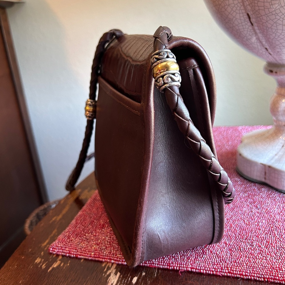 VINTAGE BRIGHTON Brown Leather Saddle Bag, cross-body - Picture 5 of 10